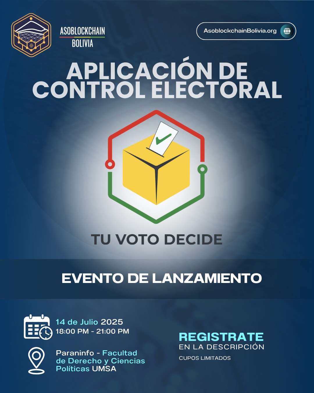 Aplicacion de control electoral blockchain bolivia Blockchain Bolivia elecciones nacionales de Bolivia control electoral